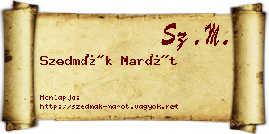 Szedmák Marót névjegykártya